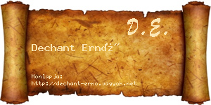 Dechant Ernő névjegykártya